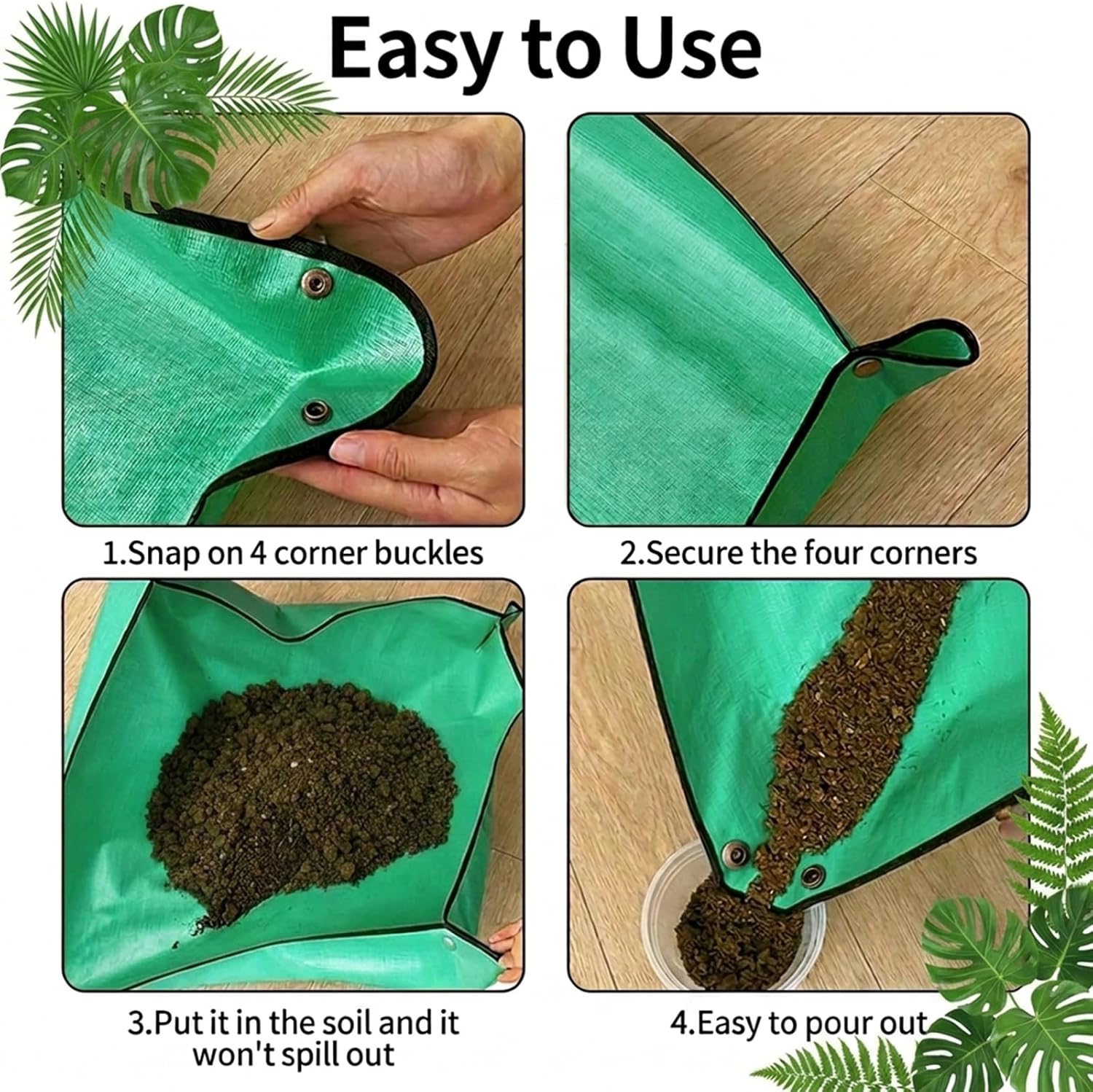 Repotting Mat,Waterproof Plastic Potting Mat,Gardening for Indoor Plant Transplanting,Dirt Control,Soil Change,Gift for Plant Lovers Green