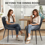 Dining Chairs Set of 4, Modern Faux Leather Kitchen & Dining Room Chairs with Metal Legs, Ergonomic Back Support for Home, Restaurant, Cafe, Black
