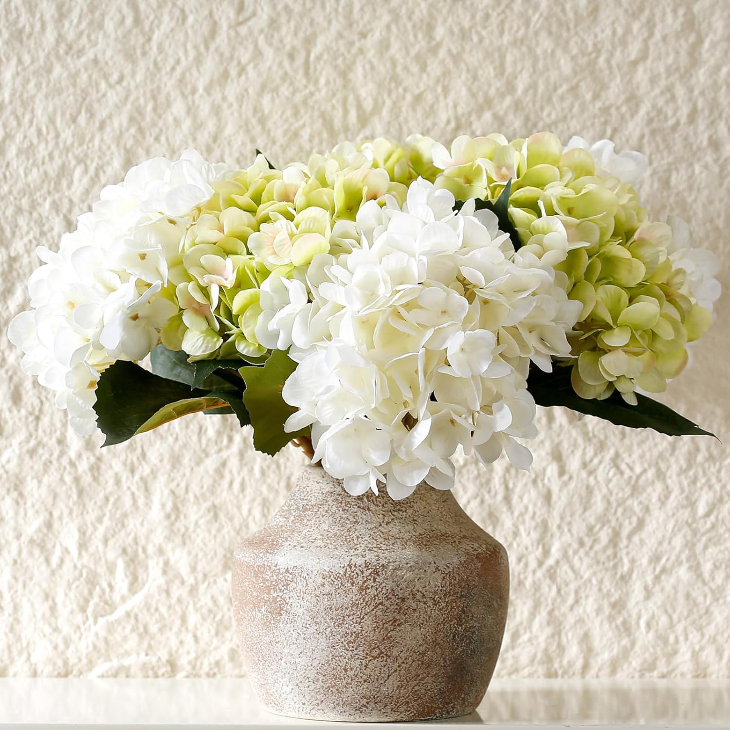 Ceramic Rustic Flower Vase, 5.12 Inch Pottery Modern Vase for Shelf, Tabletop, Vintage Farmhouse Home Decor for Coffee Table, Living Room, Mantle, Fireplace, Entryway