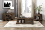 Penau Modern Rectangular End Table Espresso Finish, Dovetail Drawer with Nickel Tone Bar Pull, Lower Open Shelf, Mango Veneer and Engineered Wood, 22 x 24 x 24 Inchs