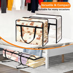 4 Pack Clear Clothes Storage Bags, Vinyl Blanket Storage Containers with Heavy Duty Zipper, Foldable Moving Bags, Closet Organizers for Bedding, Clothing, Comforters, Linens, Duvet (40L)