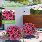 2Pack Artificial Bougainvillea Topiary Ball for Outdoor, Fake Silk Flowers Plants Bushes with Ground Spike, Faux UV Resistant Shurbs Trees for Outside,Front Porch,Patio,Balcony Decor