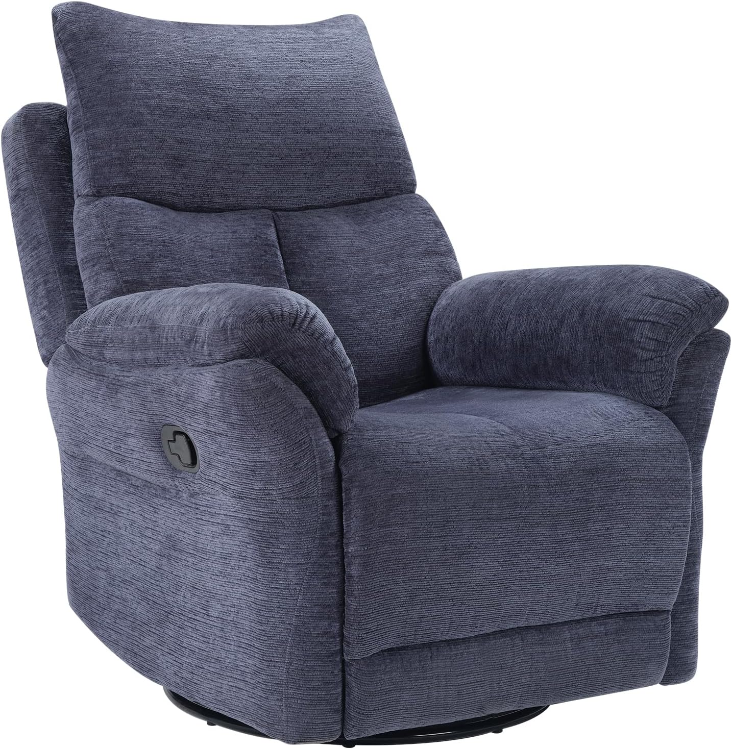 ANJ Swivel Rocker Recliner Chair, Manual Fabric Glider Nursery Recliner Chair, Single Rocking Modern Sofa Home Theater Seating for Living Room, Nursery (Slate Blue)