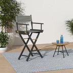 Casual Home 230-02/021-18 30" Director's Chair Black Frame-with Grey Canvas, Bar Height