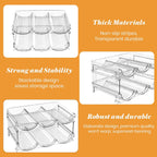 Plastic Stackable Wine Rack for Refrigerator, 2 Tier Large Capacity Water Bottle Organizer for Cabinet, Free-Standing Water Bottle Storage Rack for Fridge, Countertop, Pantry, Freezer, Hold 6 Bottles
