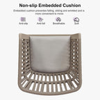PURPLE LEAF Outdoor Counter Height Bar Stools Set of 2 for Overweight Wicker Rattan Patio Barstools Woven Modern Bar Chairs with Backrest and Cushions for Garden Outside Champagne