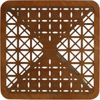 Christopher Knight Home Lyle Industrial Coffee Table with Geometric Glass Top, 23.6" Square Modern Accent End Sofa Side Table for Living Room, Black Finish with Rustic Wood Edge, Brown+Black