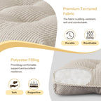 Indoor Kitchen Chair Cushions Set of 4 18"X16.5"X3" Soft Anti Slip Dining Chair Pads Tufted Kitchen Seat Cushion with Ties, Beige
