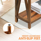 ENKEZI Narrow End Table with Shelf – Slim Side Table, Nightstand for Small Spaces, Bedroom, Living Room, Balcony or Outdoor Use (Minimalist A)