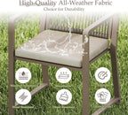 Outdoor Patio Dining Chair, All-Weather Woven Rope Outdoor Chairs Set of 2, Sturdy Iron Frame, 400 lbs, Ergonomic Backrest, Removable Breathable Cushion, for Patio & Garden, Light Brown