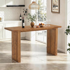 Tribesigns 63" Solid Wood Bar Table, Long Counter Height Pub Table, Rectangular High Top Tables for Dining, Kitchen, Living Room, Entryway, Small Space, Easy to Assemble, Rustic Brown