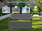 LHBcraft 70 Gallon Outdoor Storage Bench Deck Box Lockable for Patio Furniture, Outdoor Porch Bench with Storage Waterproof for Cushions, Garden Tools and Pool Supplies, Grey