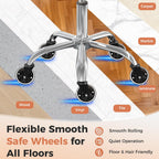 Rolling Stool Chair with Wheels, Height Adjustable Stool with Back Support, Office Drafting Chair with PU Leather Cushion for Home Office Kitchen Vanity Salon Garage Tattoo Dentist Esthetician(Camel)