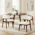 Dining Chairs Set of 4, Modern Upholstered Dining Chairs, Wooden Kitchen Chairs for Dining Room with Ergonomic Curved Backrest