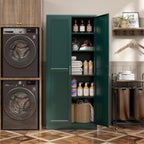 SteeLoong Kitchen Pantry Cabinet,71”Green Metal Pantry Storage Cabinets with Doors and 4 Adjustable Shelves,Kitchen Cabinet with 2 Gold Handles,Tall Cabinet for Livingroom, Bathroom