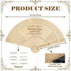 Personalized Wedding Fans For Guests Bulk Custom Wooden Folding Hand Fans With Organza Bags For Wedding Party Baby Shower Graduation