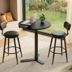 FLEXISPOT Gas Spring Adjustable Bar Table with One-Touch Lift, Flexible Height 25.8"–41.3", 19.7" Round High-Top Pub Table for Balcony, Kitchen, Apartment & Small Spaces (Black)