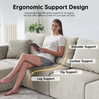 150" Modern Boneless Sectional Couches for Living Room,Oversized Modular Sectional Sofa,Extra Deep 6 Seater,Plush Comfy Cloud Couch with Flexible Layout,No Assembly Required,Beige Chenille