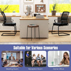 Giantex Office Guest Chair Set of 2, Guest Conference Chair w/Lumbar Support Ergonomic Backrest, Metal Frame Sled Base Mesh Executive Chair, Desk Chair for Reception Conference Room, Waiting Room