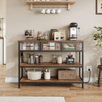 2 Pack Entryway Table with Outlets, 3 Fabric Drawers, 43in | 43.3"W x 11.8"D entry table with 2 outlets, 2 USB ports, swappable plug side, adjustable feet and anti-tip kit.