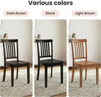 Farmhouse Dining Chairs Set of 6 – Solid Wood Rustic Kitchen Chairs with Spindle High Backrest and 17.3-Inch Wide Seat, French Country Style for Dining Room