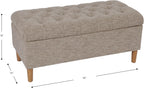Homepop Home Decor | Tufted Ainsley Button Storage Ottoman Bench with Hinged Lid | Ottoman Bench with Storage for Living Room & Bedroom,Midtone Gray