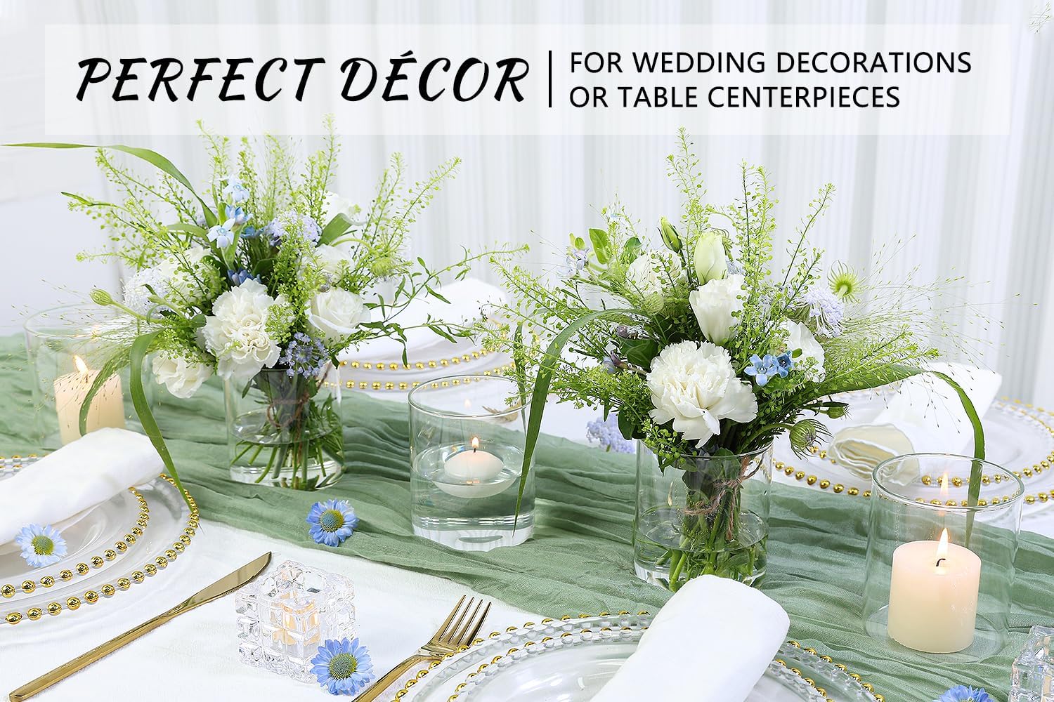 SUPMIND 12Pcs Glass Cylinder Vase for Centerpieces 5 Inch Clear Flower Vases Bulk, Glass Hurricane Candle Holder Small Floral Vases for Table, Floating Candle Vase for Wedding Home Décor