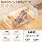 Snaxo 12 Pack Large Clear Shoe Storage Boxes, Stackable Modular Plastic Shoe Organizer Front-Opening Door, Ventilated Dust-Proof Sneaker Display Cases Closet and Entryway, White