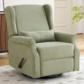 360°Swivel Rocker Recliner, Nursery Rocking Chair with Lumbar Pillow,Glider Recliner Nursery Chair for Small Spaces,Living Room & Bedroom,Chenille Green