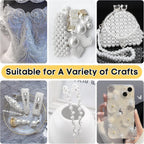 1300PCS Pearls for Crafting,White Pearl Beads with No Hole,Vase Filler Fake Pearls, Artificial Plastic Pearl Beads for Table Scatters, Wedding Party,Decoration