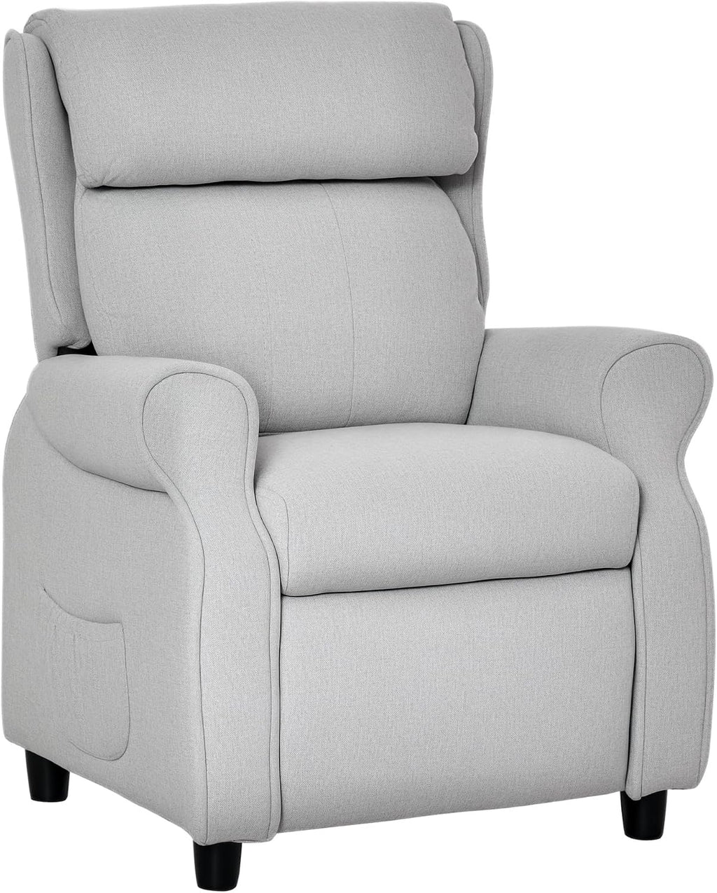 Qaba Kids Recliner Chair Children Sofa Angle Adjustable Single Lounger Armchair Gaming Chair with Footrest 2 Side Pockets for 3-5 Years, Light Grey