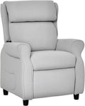Qaba Kids Recliner Chair Children Sofa Angle Adjustable Single Lounger Armchair Gaming Chair with Footrest 2 Side Pockets for 3-5 Years, Light Grey