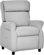 Qaba Kids Recliner Chair Children Sofa Angle Adjustable Single Lounger Armchair Gaming Chair with Footrest 2 Side Pockets for 3-5 Years, Light Grey