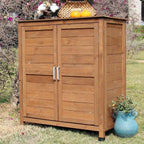 Wooden Potting Bench with Storage Cabinet and Waterproof Box Outdoor Garden Table with 2 Shelves and Tool Organizer for Backyard Or Patio,One Color-Blue