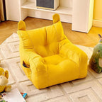 Soft Linen-Cotton Single Seater Toddler Mini Sofa, 1 Seater Safe Baby Small Chair, Yellow 14.96x14.96x13.78