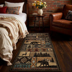HOMORE Runner Rug 2x5 Washable Western Rugs for Hallway Entryway,Rustic Cabin Runner Rug Non Slip,Southwestern Lodge Rugs for Bedroom Kitchen Laundry,Brown