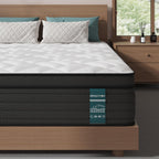 Sleepmax Extra Firm Queen Mattress 12 Inch - Deep Sleep Hybrid Mattress Pain Relieving - Cooling Bed in a Box for Back & Side Sleepers - 365-Night Trial, CertiPUR-US Certified, Forever Warranty