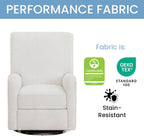 Delta Children Nest Nursery Swivel Recliner - Fabric is GREENGUARD Gold Certified and Oeko-TEX Standard 100 - Upholstered in a Unique Chenille Yarn for Blanket Like Softness, Oyster