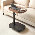 Adjustable Height TV Tray Table for Snack, Eating, Dinner or Laptop, 360°Rolling C Shaped End Table for Couch, Sofa, Chair, Bed, Perfect for Small Places, Livingroom, Bedroom
