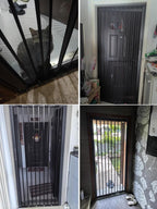 Retractable Accordion Mesh Screen Door Lockable, Ventilated Accordion Folding Door for Doorway, Multifold Gate with Aluminum Alloy Frame & Steel Mesh(58x80in(147x203cm))
