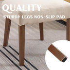 RIVOVA Mid Century Modern Dining Chairs Set of 6 Upholstered Linen Fabric Dining Chairs Curved Backrest Farmhouse Dining Room Chairs Kitchen Chairs with Wood Legs, Beige