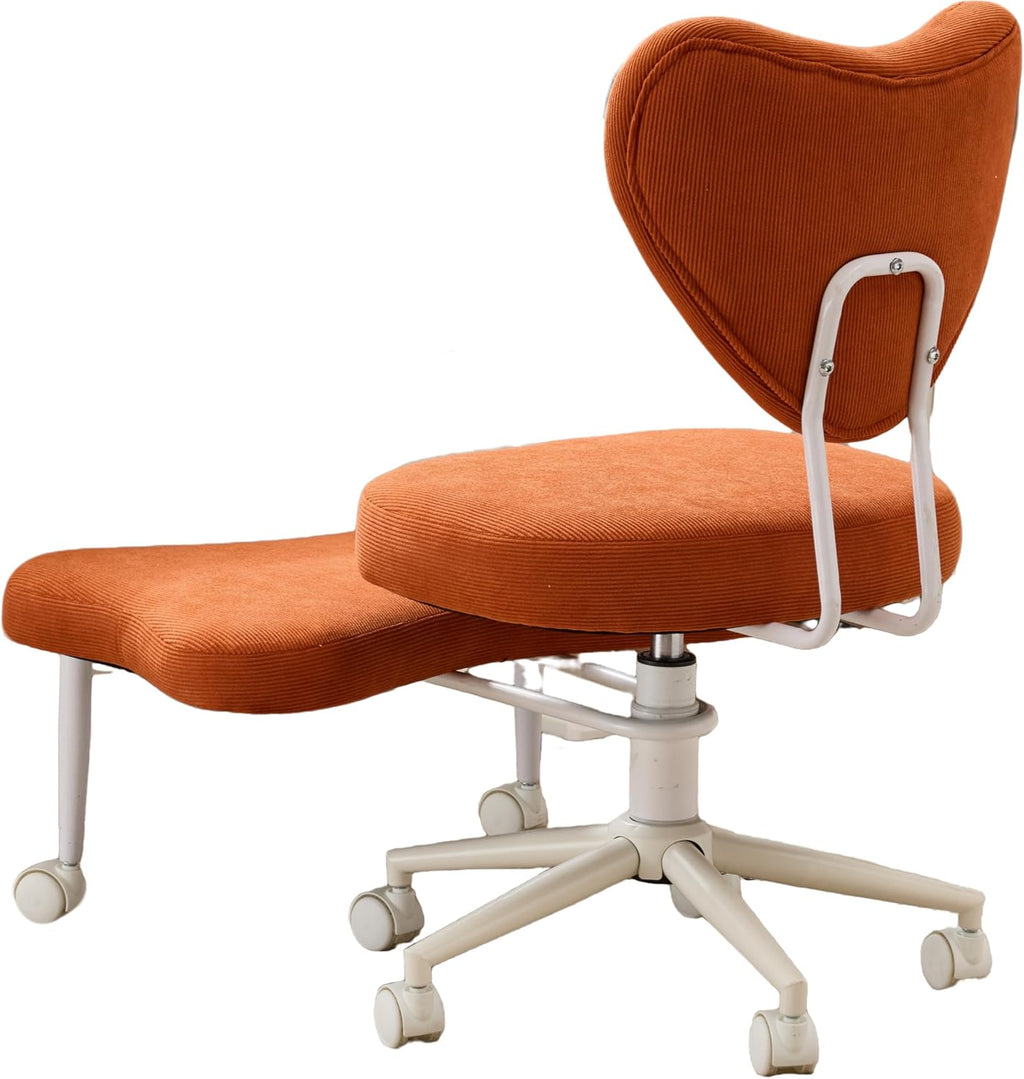 Meditation Chair, an Ergonomic Cross-Legged Seating Chair with Lumbar Support and a Height-Adjustable seat Cushion, Ideal for People Engaged in high-Intensity Office Work. Orange