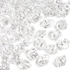Fake Ice Cubes,100 Pcs Clear Rocks for Vases,17 * 22 mm Plastic Diamonds,Plastic Ice Cubes Clear Beads for Vases