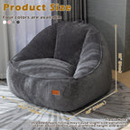 Giant Bean Bag Chair for Adults, Teens and Kids, Cozy Fluffy Corduroy Beanbag Chair with Filler, Large Floor Lounge Sofa for Living Room, Bedroom, Dorm, Gaming and Reading(L-Darkgrey)
