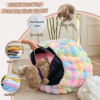 LIFEREVO Kids Faux Rabbit Fur Bean Bag Chair Cover (No Filler), Soft Luxury Fuzzy Stuffed Animal Storage Bubble Bean Bag Home Decor, Comfy Shaggy Furry Beanbag Cover Kids Girls Adults, Beige