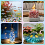 QINJIEJIE Turquoise Crushed Glass for Resin Art Broken Glass Gravel for Vase Fillers for Crafts Home Decor 3-6mm Turquoise Crushed Decor Aquarium Stones 0.85LB