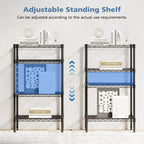 DUMOS 4-Tier Metal Wire Storage Shelves, Adjustable Standing Storage Rack Shelf, Heavy Duty Steel Shelving Unit Organizers for Kitchen Bathroom Pantry Garage, 23.3" Wx13.4 Dx47 H, Black