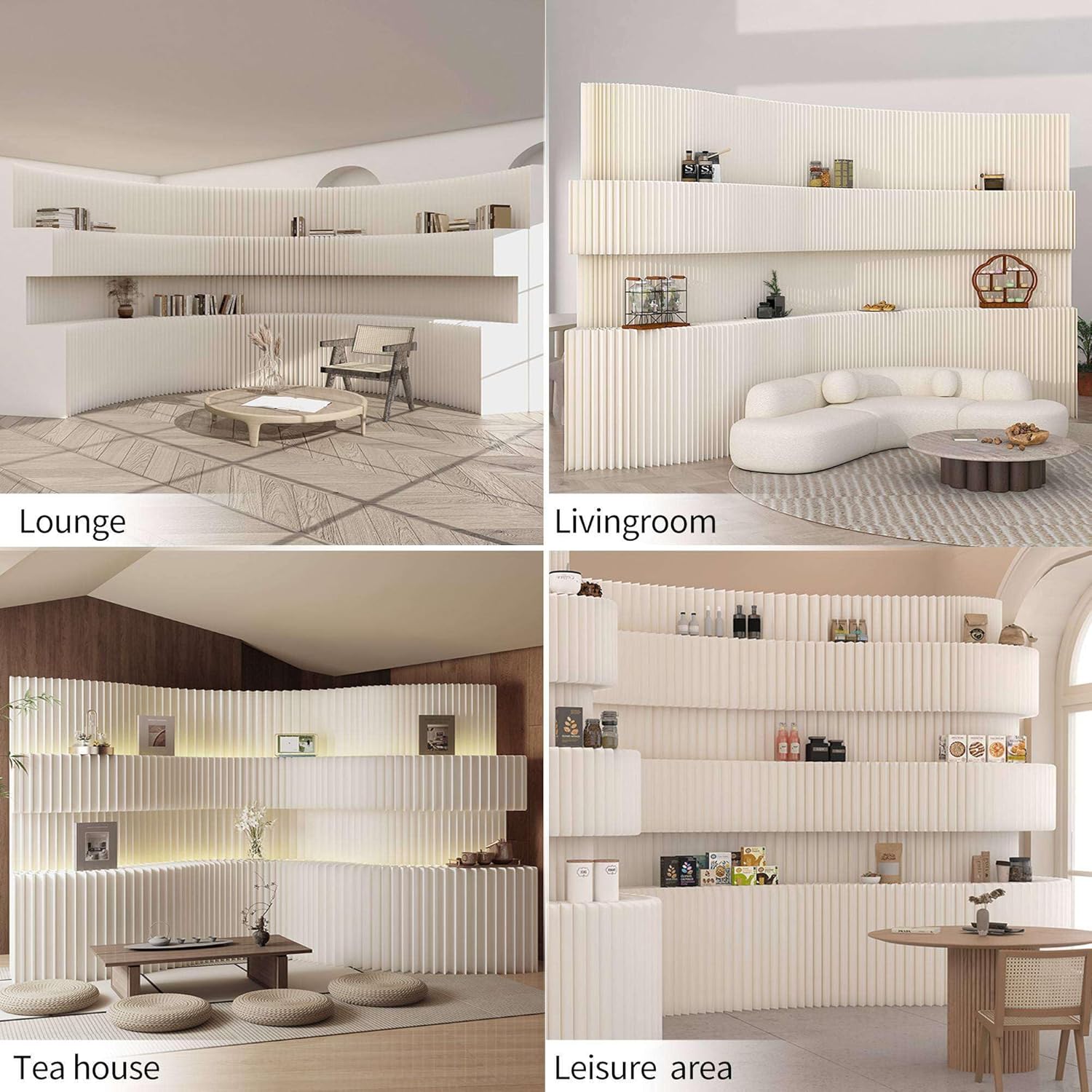 Paper Room Divider Folding Privacy Office Partition for Home & Portable Decorative Wall Divider for Dorm, Studio, Exhibition, Store or Room