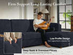 Oversized Modular Sectional Sofa, Blue 9 Seater Cloud U-Shaped Luxury Corner Sectional Couches for Living Room, Solid Wood Frame Sofa, Removable Washable Cover, Large chenille Deep Seat Couch