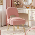 Vanity Chair with Storage & Folding Backrest, Cute Pink Faux Fur Vanity Stool, Comfy Padded Make Chair for Makeup Bedroom, Adjustable Back & Plush Cushion Seat,16.6" Wide 11L Storage Space